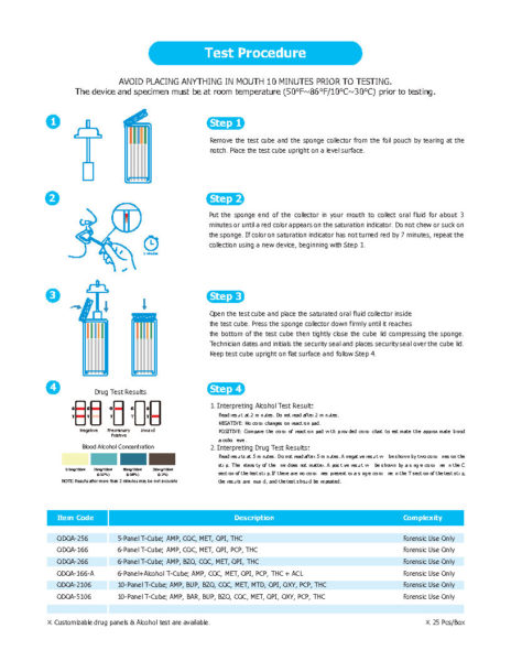 T-Cube FUO Saliva Drug Test Instructions